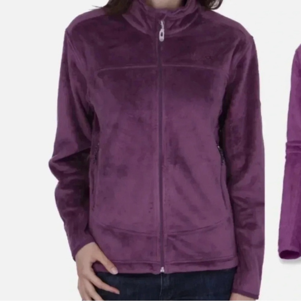 Mountain Hard Wear Purple Fleece Zip Up Hooded Jacket Womens Size Medium